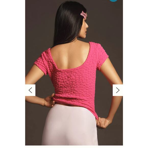 Maeve by Anthropologie Socialite Popcorn Tee Size XL Pink - Picture 5 of 12